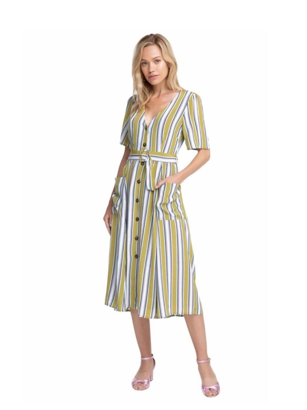 ASTR The Label Scout Striped Midi Dress